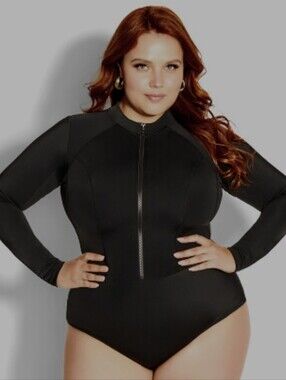 New! CITY CHIC Black CANCUN One-Piece Swimsuit/ Sizes 14-16-18 Plus